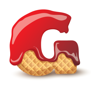 Letter G Waffle And Syrup 3D Text Clipart