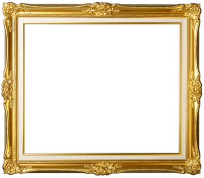 Ornate Gold Picture Frame PNG Image