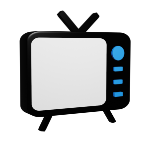 3D Retro TV Icon Transparent Background