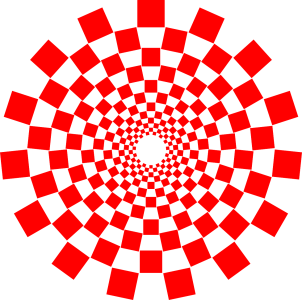Red Checkered Optical Illusion PNG Image