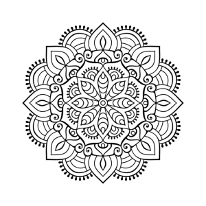 Mandala Line Art Design PNG Image