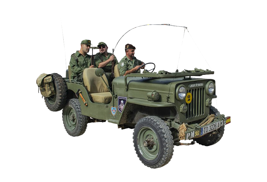 Military Jeep With Soldiers Transparent Background