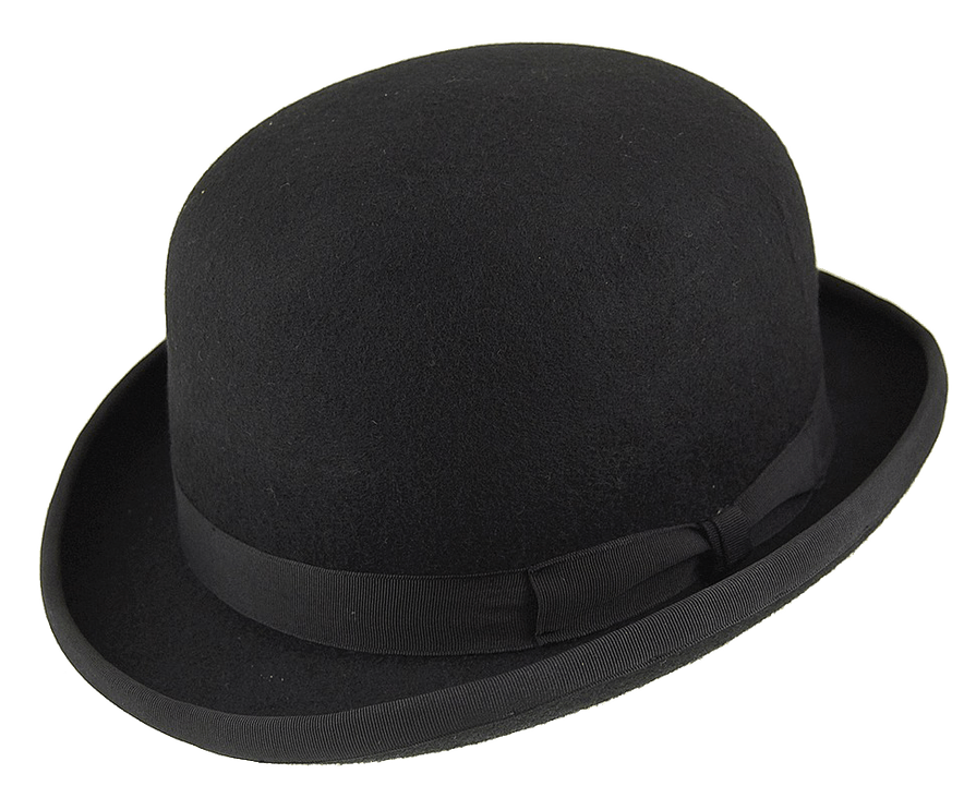 Black Bowler Hat Accessory Clipart