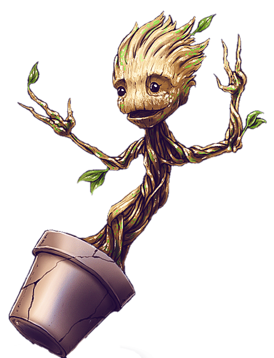 Baby Groot In Pot Clipart