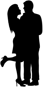 Couple Silhouette Hugging Transparent Background