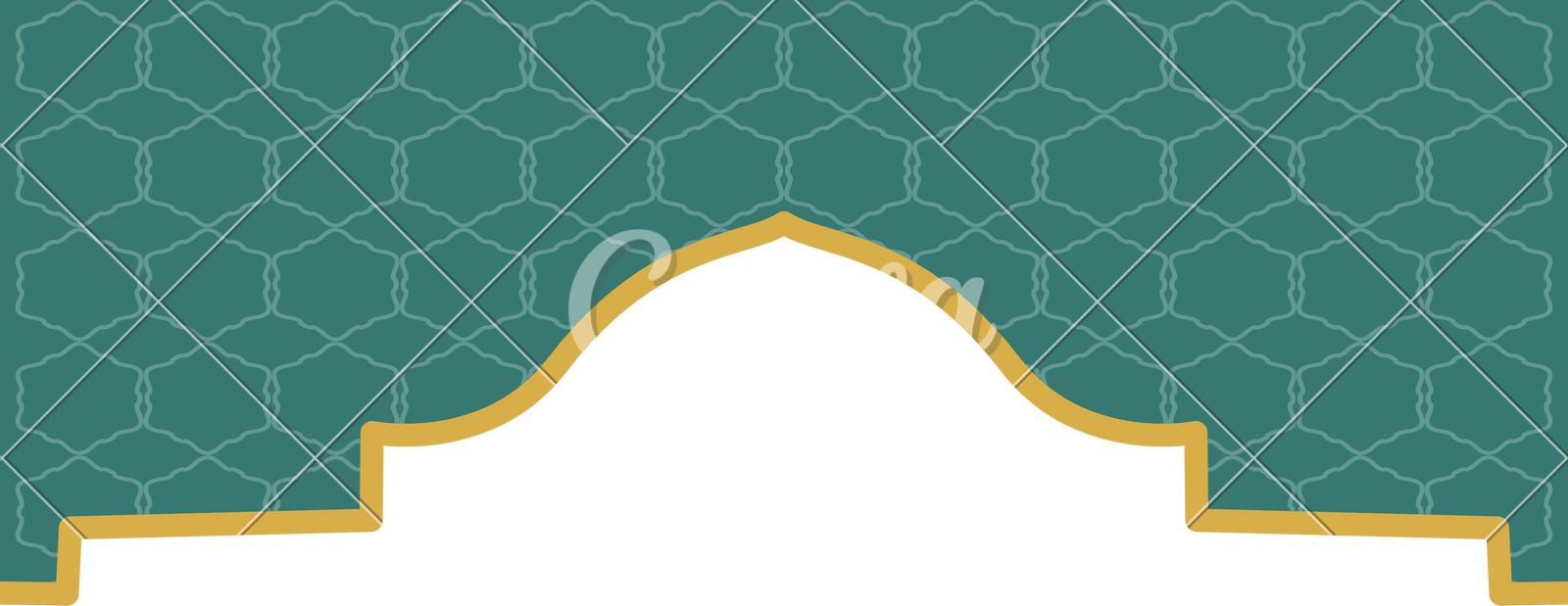 Green Islamic Geometric Border Transparent Background