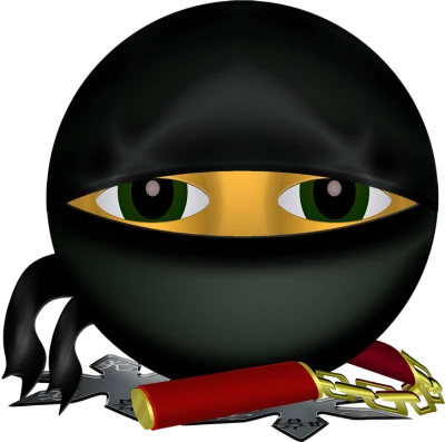 Ninja Emoji Smiley With Nunchucks Clipart