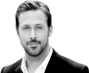 Ryan Gosling Black And White Portrait Clipart