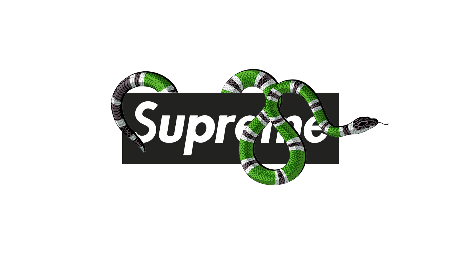 Supreme Box Logo With Green Snake Clipart