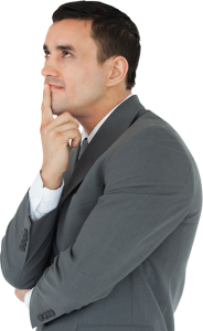 Thinking Businessman In Suit Free PNG