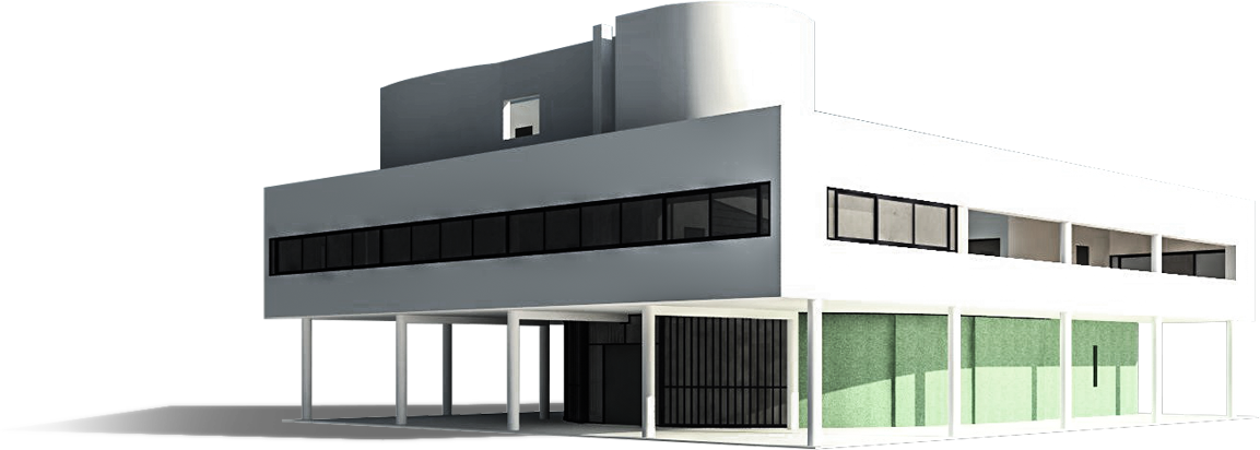 Villa Savoye Architecture 3D Render Free Download