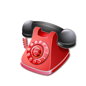 Red Rotary Telephone 3D Icon Free PNG
