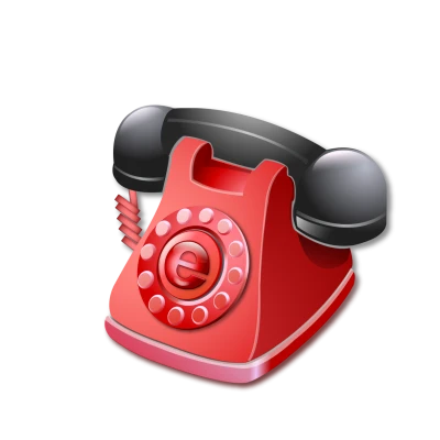 Red Rotary Telephone 3D Icon Free PNG