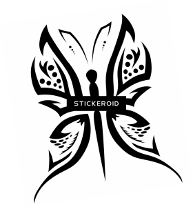Tribal Butterfly Tattoo Stickeroid Free PNG