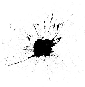 Black Ink Splatter Grunge Effect Transparent Background