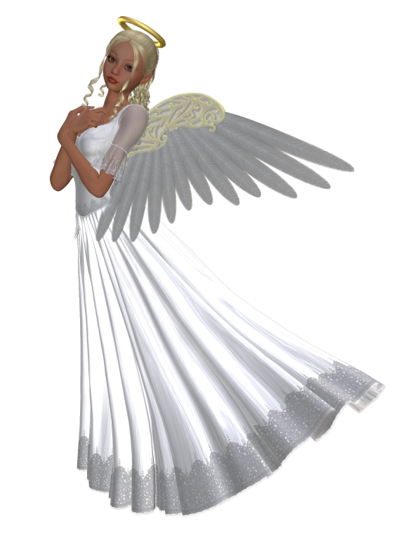 Beautiful 3D Female Angel With Wings Clipart