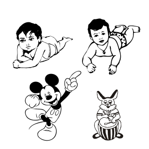 Vintage Black And White Sketch Illustrations Clipart