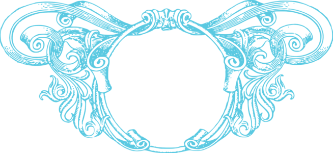 Light Blue Vintage Ornamental Frame Transparent Background