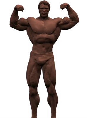 Arnold Schwarzenegger Bodybuilder Bronze Statue Free PNG