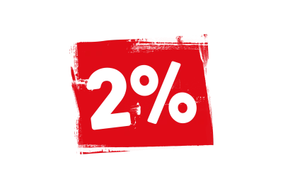 Two Percent Red Discount Sticker Free PNG