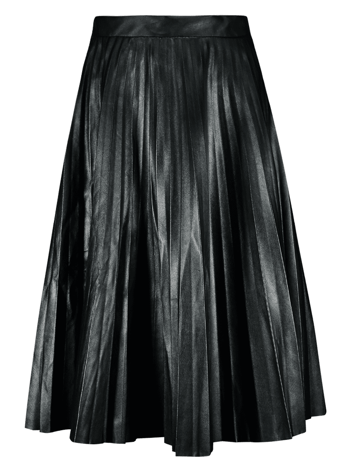 Black Pleated Leather Skirt Clipart