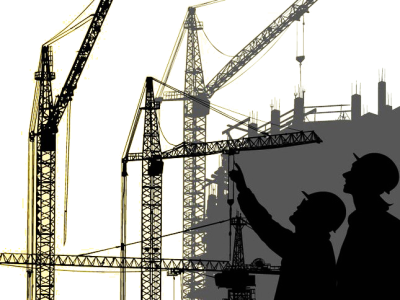 Construction Site Cranes Silhouette Transparent Background