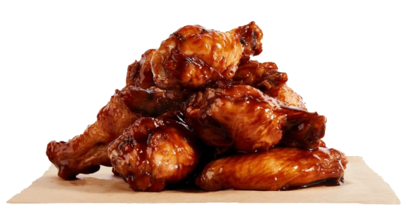 BBQ Chicken Wings Stack Transparent Background