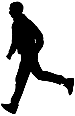 Running Man Silhouette Free PNG