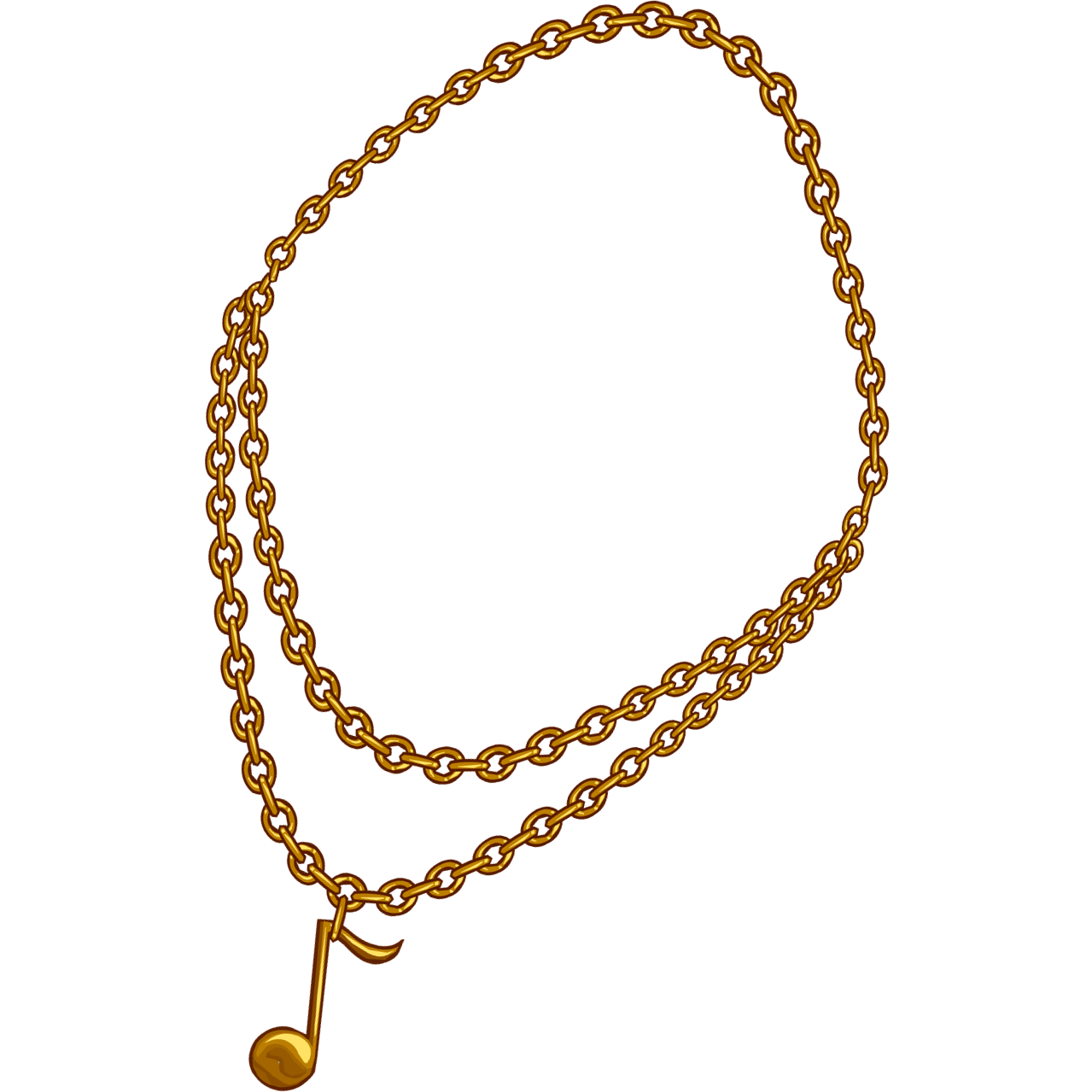 Gold Chain Necklace With Music Note Clipart