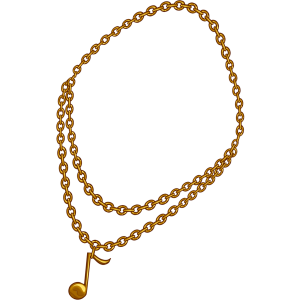 Gold Chain Necklace With Music Note Clipart