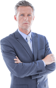 Middle Aged Businessman Arms Crossed Clipart