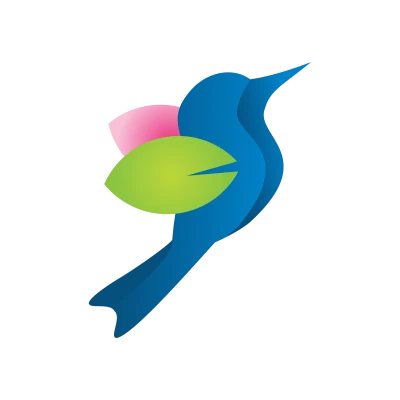 Colorful Hummingbird Bird Logo Transparent Background