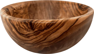 Rustic Olive Wood Bowl PNG Image