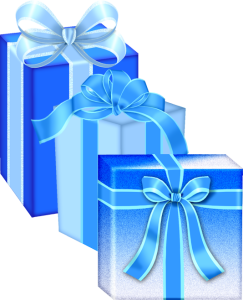Stack Of Blue Gifts PNG Image