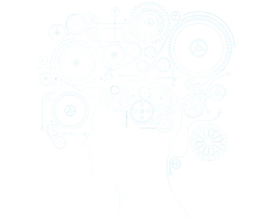 Brain Outline With Gears PNG Image
