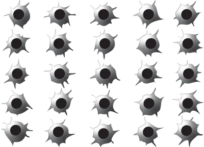 Multiple Bullet Holes Vector Transparent Background