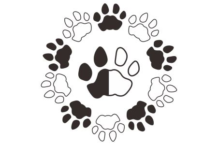Animal Paw Prints Circle Clipart