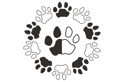 Animal Paw Prints Circle Clipart