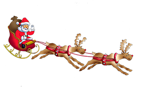 Santa Claus Sleigh Reindeer Free PNG