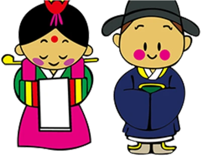 Korean Traditional Wedding Dolls Free PNG