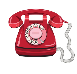 Retro Red Rotary Telephone PNG Image