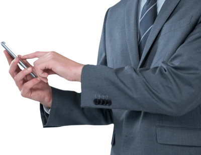 Businessman Using Smartphone Free PNG