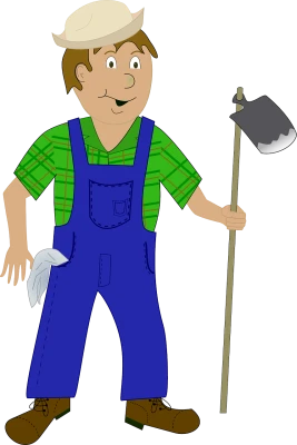 Farmer cartoon with hoe Free PNG