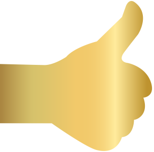 Gold gradient thumbs up Clipart Free