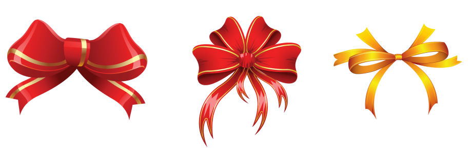 Red and gold holiday bows Clipart Free