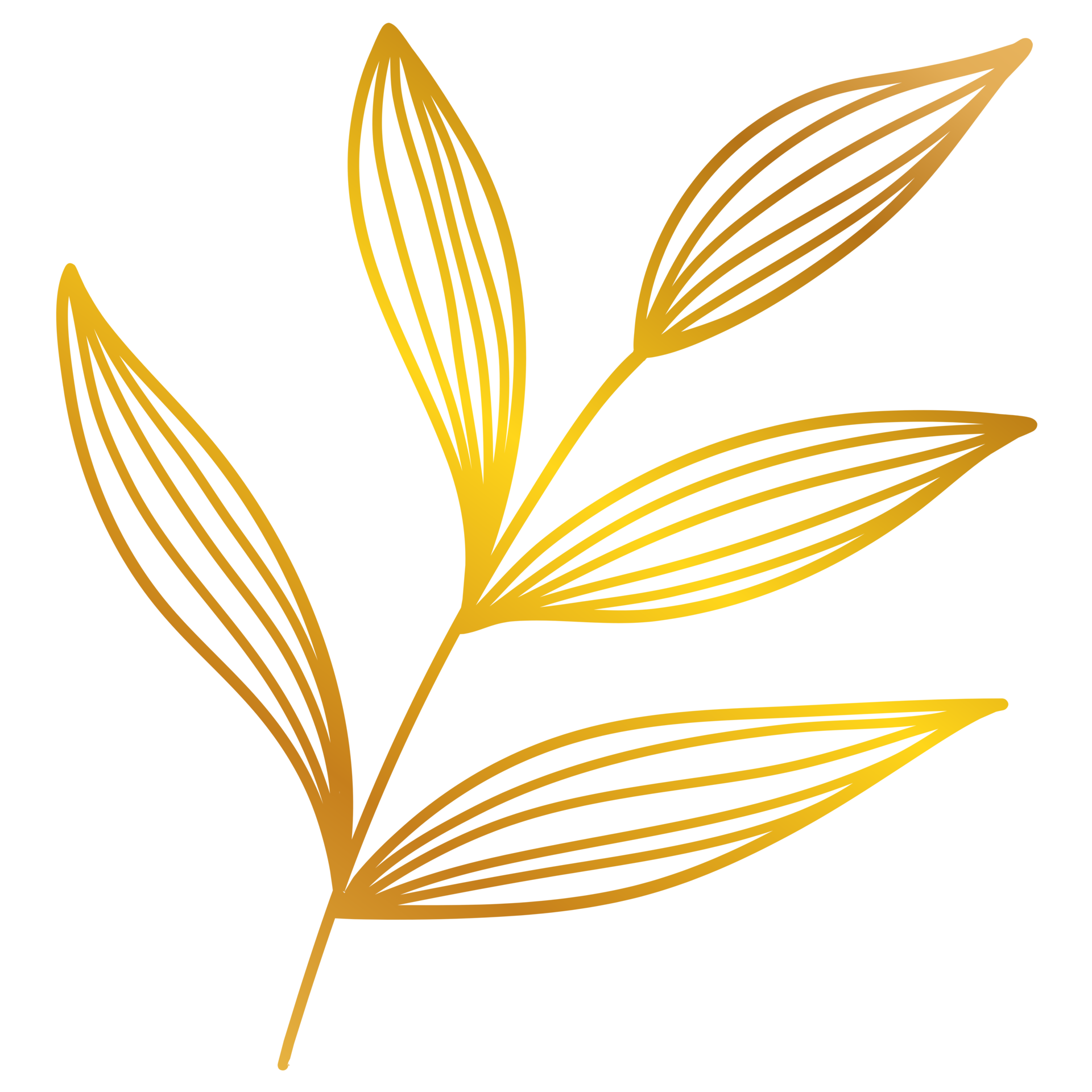 Gold foil metallic leaf branch Clipart Free
