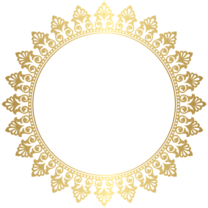 Gold vintage circle frame border Clipart Free