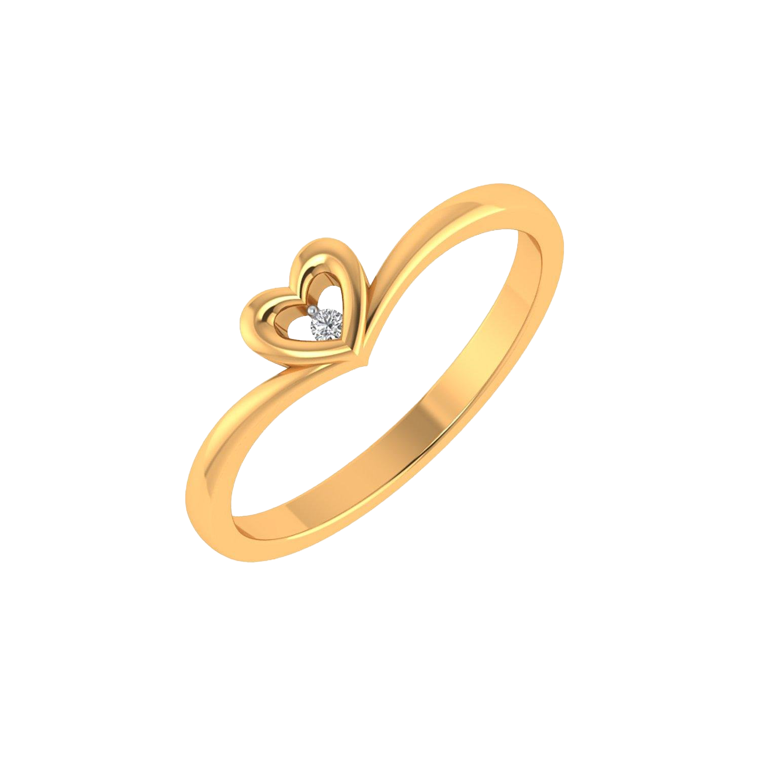 Gold heart diamond engagement ring Clipart Free