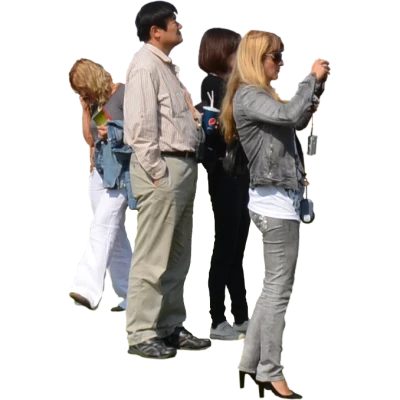 Standing People Crowd Cutout Free PNG