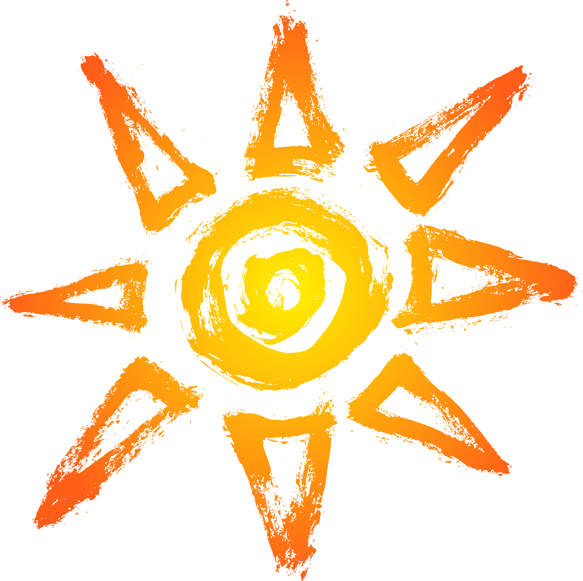 Painted Orange Sun Clipart